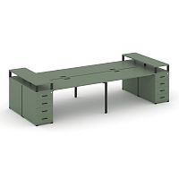 Бенч-система на 4 места с 2 опорными тумбами Concept CN.DRS-444