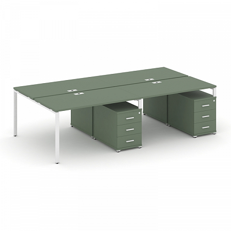 Бенч-система на 4 места с 2 опорными тумбами Concept CN.DRS-318