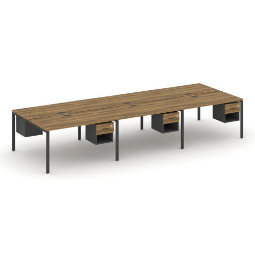 Бенч-система на 6 мест с подвесными тумбами Concept CN.DRS-158