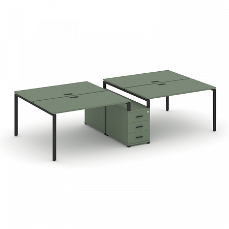 Бенч-система на 4 места с опорной тумбой Concept CN.DRS-310