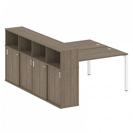 Бенч-система с шкафом-купе на П-обр. м/к Metal System БП.РС-СШК-4.3