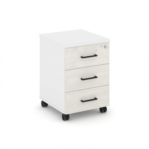 Style Project Тумба мобильная усил. колеса SN.TMU-002 Антрацит/Дуб Наварра/Черный Ручки 416*460*611