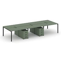 Бенч-система на 6 мест с 2 опорными тумбами Concept CN.DRS-341