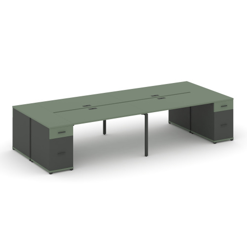 Бенч-система на 4 места с 2 опорными тумбами Concept CN.DRS-432 фото 2