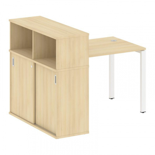 Стол письменный с шкафом-купе на П-обр. м/к Metal System БП.РС-СШК-3.1