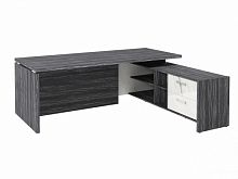 Стол с опорной тумбой FI-121R.GG Древесина Графит/Мрамор Леванто белый