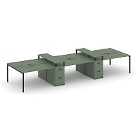 Бенч-система на 6 мест с 2 опорными тумбами Concept CN.DRS-471