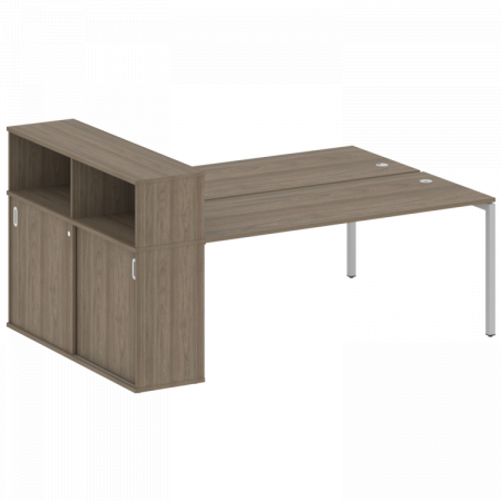 Бенч-система с шкафом-купе на П-обр. м/к Metal System Quattro 40БП.РС-СШК-2.5